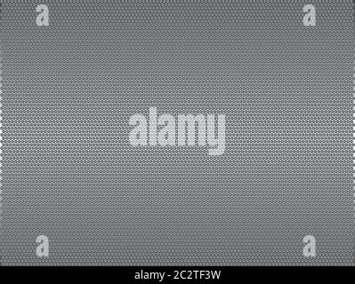 Astratto sfondo in acciaio con struttura in metallo nero. Lamiera forata. Sfondo scuro e fresco. Illustrazione vettoriale. Illustrazione Vettoriale