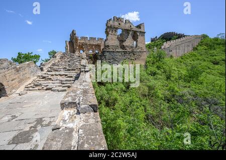 Grande Muraglia cinese a Jinshanling, vicino a Pechino, Provincia di Hebei, Cina Foto Stock
