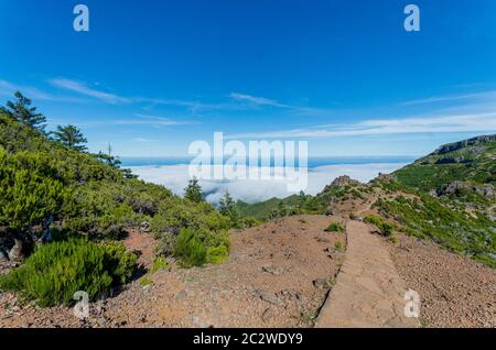 Dal monte Pico Arieiro a Pico Ruivo Foto Stock