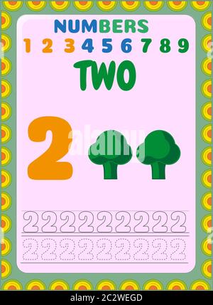 Matematica prescolare e bambino con design broccoli Illustrazione Vettoriale