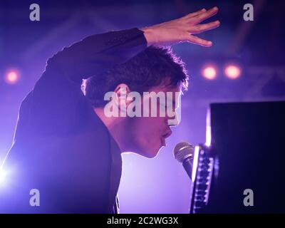 Odense, Danimarca. 07 agosto 2019. La cantante, cantautrice e musicista inglese Jamie Cullum esegue un concerto dal vivo durante il festival danese folk e blues Jam Days 2019 a Odense. (Foto di credito: Gonzales Photo - Kent Rasmussen). Foto Stock