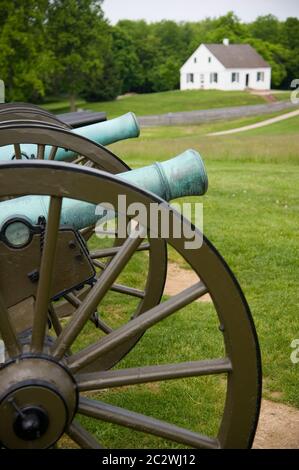 La guerra civile il cannone sul campo di battaglia di Antietam nel Maryland, Stati Uniti d'America Foto Stock