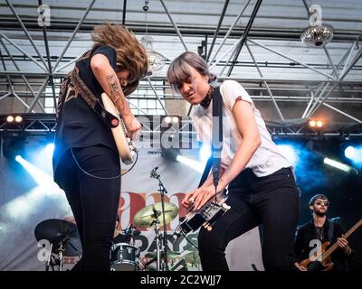 Odense, Danimarca. 07 agosto 2019. La band americana Larkin PoE si esibisce in un concerto dal vivo durante il festival danese Jam Days 2019 di Odense. (Foto di credito: Gonzales Photo - Kent Rasmussen). Foto Stock