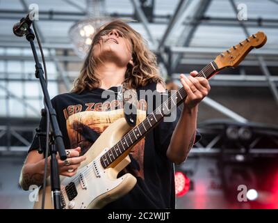 Odense, Danimarca. 07 agosto 2019. La band americana Larkin PoE si esibisce in un concerto dal vivo durante il festival danese Jam Days 2019 di Odense. (Foto di credito: Gonzales Photo - Kent Rasmussen). Foto Stock