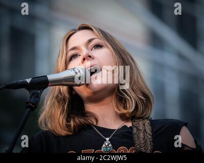 Odense, Danimarca. 07 agosto 2019. La band americana Larkin PoE si esibisce in un concerto dal vivo durante il festival danese Jam Days 2019 di Odense. (Foto di credito: Gonzales Photo - Kent Rasmussen). Foto Stock