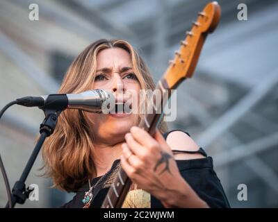 Odense, Danimarca. 07 agosto 2019. La band americana Larkin PoE si esibisce in un concerto dal vivo durante il festival danese Jam Days 2019 di Odense. (Foto di credito: Gonzales Photo - Kent Rasmussen). Foto Stock