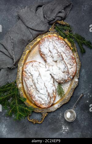 Stollen dolci di Natale.. Foto Stock