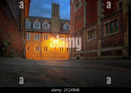 Strade di Cambridge Foto Stock