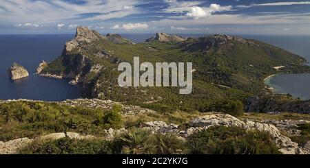 penisola di Cap Formentor, Maiorca, Isole Baleari, Spagna, Europa Foto Stock