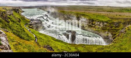 Cascate Gullfoss, Islanda Foto Stock