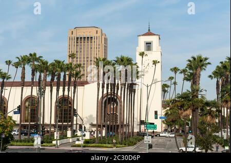 Architettura, Union Station, centro di Los Angeles, Los Angeles, California, Stati Uniti Foto Stock