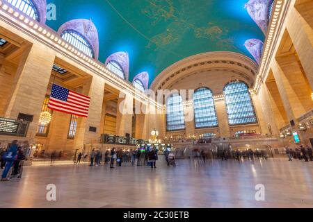 Vista interna della Grand Central Station, del Grand Central Terminal, di Manhattan, di New York City, dello stato di New York, degli Stati Uniti