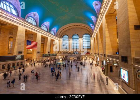 Vista interna della Grand Central Station, del Grand Central Terminal, di Manhattan, di New York City, dello stato di New York, degli Stati Uniti