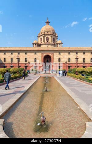 Segretariato edificio sul Rajpath, Nuova Delhi, Delhi, India Foto Stock