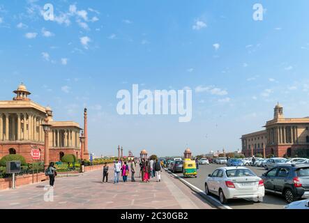 Edifici governativi su Rajpath, Nuova Delhi, Delhi, India Foto Stock