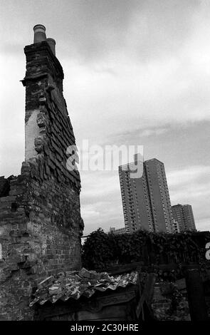 AJAXNETPHOTO. 26 SETTEMBRE 1969. PORTSMOUTH, INGHILTERRA. - CAMBIARE SKYLINE - CITTÀ TORRE BLOCCHI SARAH ROBINSON E HANDSWORTH CASA A PORTSEA COSTRUITO DA WIMPEY NEL 1966 GUARDARE FUORI SU TERRA IN ATTESA DI CLEARANCE.PHOTO:JONATHAN EASTLAND/AJAX REF:356949 33 24A Foto Stock