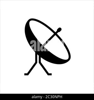Icona del piatto satellitare Illustrazione grafica vettoriale Illustrazione Vettoriale