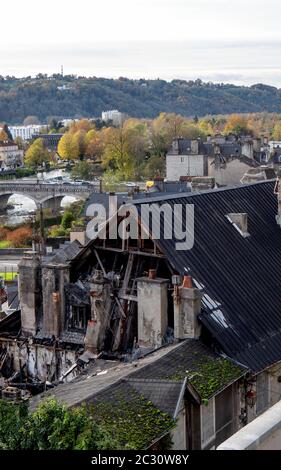 Casa Bruciata interno dopo il fuoco Foto Stock