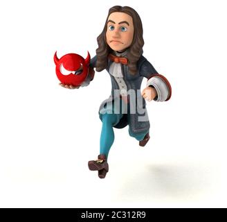 3D Illustrazione di un uomo cartoon in costume storico barocco Foto Stock