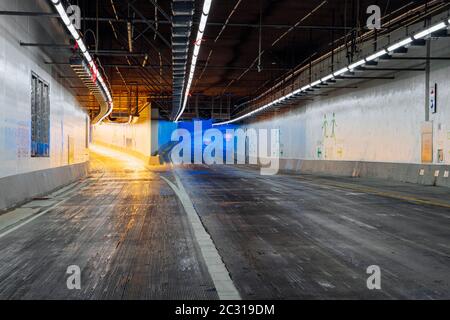 Traffic tunnel, Seattle, Washington, USA Foto Stock