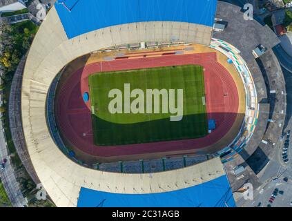 Vista dall'alto dello stadio di calcio Foto Stock