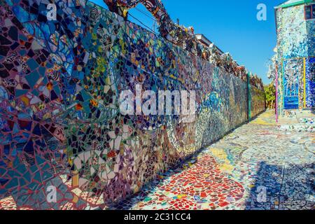 Vista di Mosaic House, Venezia, California, Stati Uniti Foto Stock