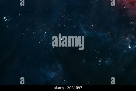 Bellissimo paesaggio cosmico. Gruppi di stelle in qualche luogo in uno spazio profondo Foto Stock