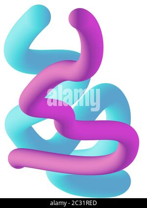Sfondo sfumato fluido per banner o volantino. Stile futuristico Liquid 3d. Colore blu e viola Illustrazione Vettoriale