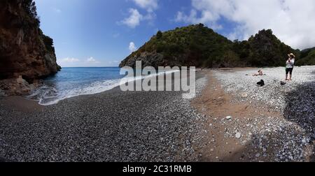 Marina di Camerota – Panoramica della spiaggia di Pozzallo Foto Stock