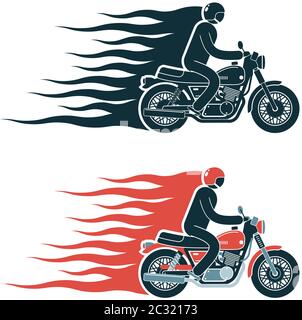 Emblema di pittogramma di biker semplice Illustrazione Vettoriale