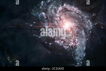 Galassia rossa da qualche parte nello spazio profondo Foto Stock