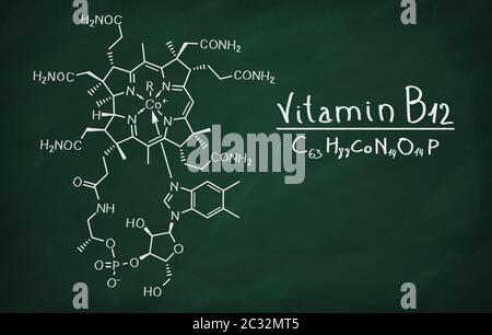 Il modello strutturale della cobalamina sulla lavagna. Foto Stock