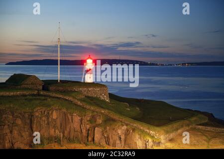 Skansin Faro in serata, fortezza storica, Tórshavn, Streymoy, Faeroeer, Danimarca, Europa Foto Stock