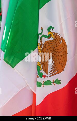 Messico Eagle Stemma a bandiera messicana Foto Stock