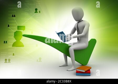 3d uomo seduto sulla destra mark Foto Stock