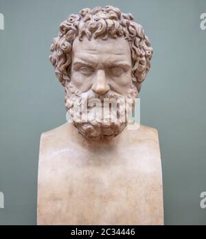 Busto in marmo nella Galleria degli Uffizi, Firenze, Toscana, Italia Foto Stock