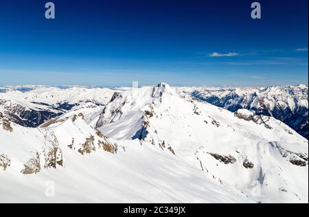 Il ghiacciaio di Hintertux in inverno, Tirolo, Austria Foto Stock