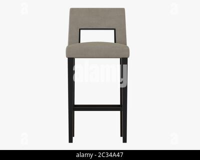 Sedia da bar su sfondo bianco rendering 3d Foto Stock