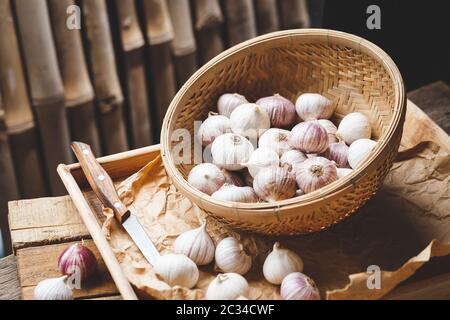 Solo Garlics- spicchi d'aglio singoli Foto Stock