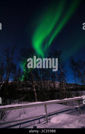 Un aurora boreale, talvolta indicato come luci polari o luci settentrionali, è un'esposizione di luce naturale nel cielo della Terra, vista prevalentemente nella Foto Stock