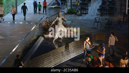 Tsim Sha Tsui, Hong Kong 03 ottobre 2019: Stella di viale di notte Foto Stock