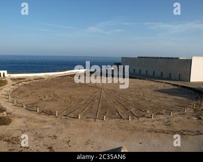 La rosa dei venti. Punto di Sagres in Portogallo Foto Stock