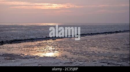 Inverno sull'isola di Borkum Foto Stock