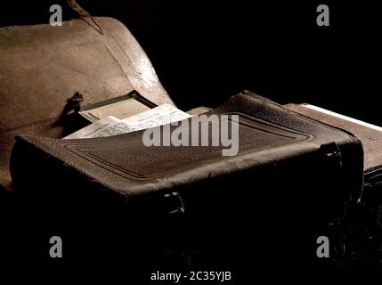 Borsa da scuola vintage Foto Stock