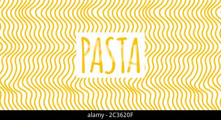 Striscione di pasta. Macaroni sfondo giallo. Illustrazione vettoriale Illustrazione Vettoriale