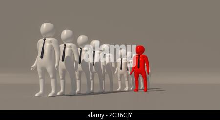 3d illustrator gruppo di carriera professionale simboli aziendali su sfondo grigio, rendering 3d del giocare a calcio. Include un percorso di selezione. Foto Stock