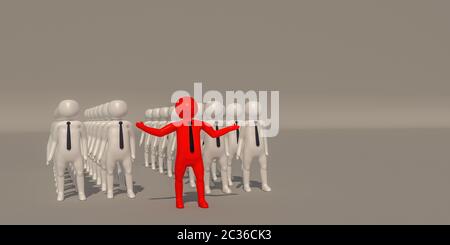 3d illustrator gruppo di carriera professionale simboli aziendali su sfondo grigio, rendering 3d del giocare a calcio. Include un percorso di selezione. Foto Stock