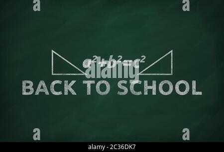Pitagora formula writed sulla lavagna con Chalk Foto Stock