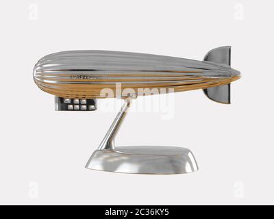 Airship figurine su sfondo bianco 3d rendering Foto Stock