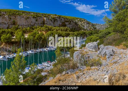 Calanque de porto miou - fiordo vicino a Cassis Francia Foto Stock